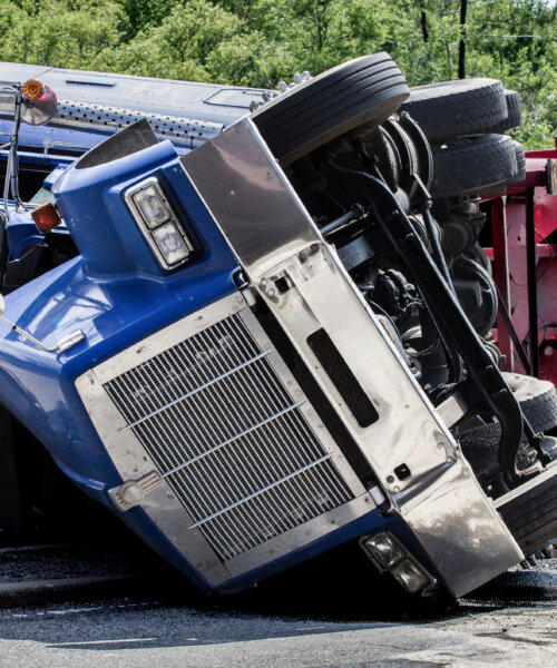 Rolled Over Semi-truck